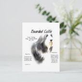 Geschiedenis van Bearded Collie; Love Bearded Coll Briefkaart (Staand voorkant)