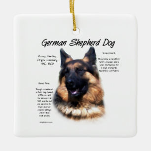 Geschiedenis van de Duitse herderhond (longhair) Keramisch Ornament