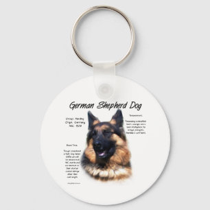 Geschiedenis van de Duitse herderhond (longhair) Sleutelhanger