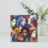 Geschiedenis van de Internationale Vrouwendag Kaart (Staand voorkant)