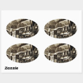 Geschiedenis van de stoommotor ovale sticker (Vel)