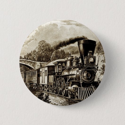 Geschiedenis van de stoommotor ronde button 5,7 cm (Voorkant)