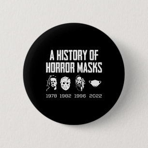 Geschiedenis van horrormaskers Lazy Halloween Cost Ronde Button 5,7 Cm