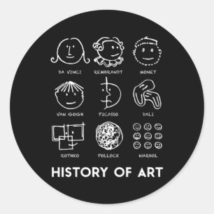 Geschiedenis van leraren voor de liefde van studen ronde sticker