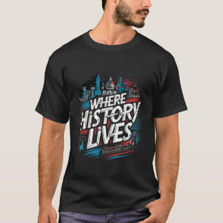 Geschiedenis van Philadelphia Independence Hall Li T-shirt