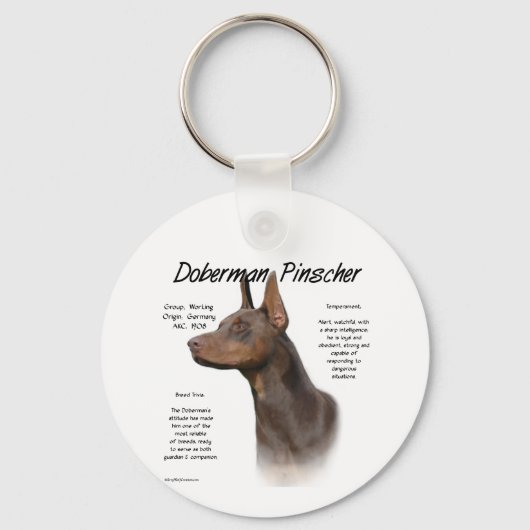 Geschiedenis van Red Doberman Sleutelhanger (Voorkant)