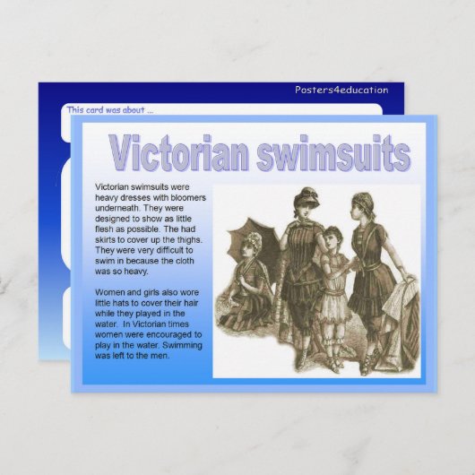 Geschiedenis, Victoriaans, zeebodem, zwempakken Briefkaart (Voorkant / Achterkant)