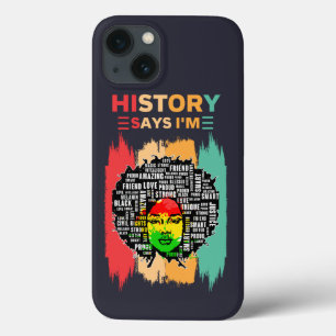 Geschiedenis zegt dat ik ben, Melanin Girl Black H iPhone 13 Hoesje