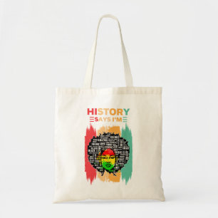 Geschiedenis zegt dat ik ben, Melanin Girl Black H Tote Bag