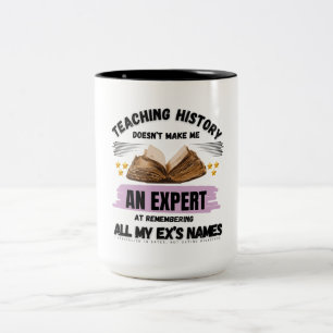 Geschiedenisdocent: datums, geen datingrampen tweekleurige koffiemok