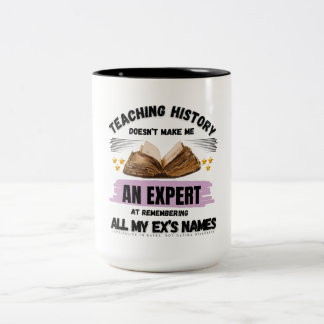 Geschiedenisdocent: datums, geen datingrampen tweekleurige koffiemok
