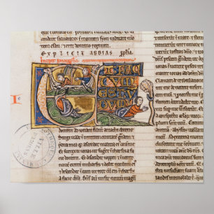 Geschiedeniseerd initiaal "E" waarin Jonah wordt a Poster