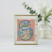 Geschiedeniseerd initiaal 'S' met een acrobaat Briefkaart (Staand voorkant)