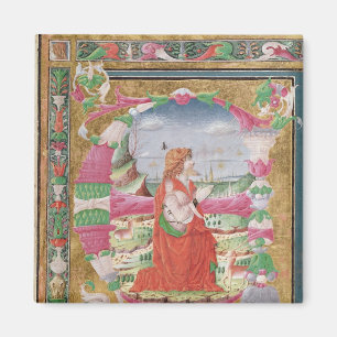 Geschiedeniseerde letter "E" met afbeelding van ko Magneet