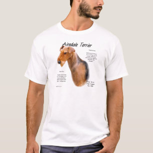Geschiedenisontwerp Airedale Terrier T-shirt