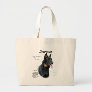Geschiedenisontwerp Beauceron Grote Tote Bag