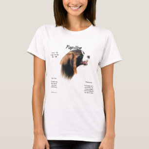 Geschiedenisontwerp voor Papillon (Phalene) T-shirt