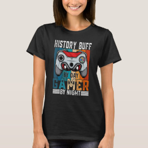 GESCHIEDENKWEST-BUFF per dag gamer per nachtelijke T-shirt