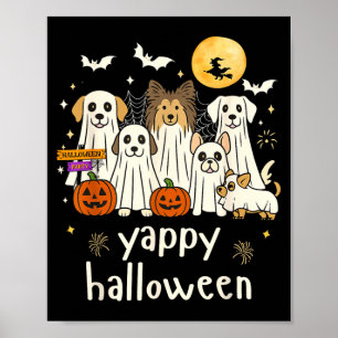 Geschifte Halloween Grappige Hond Geesten Hallowee Poster