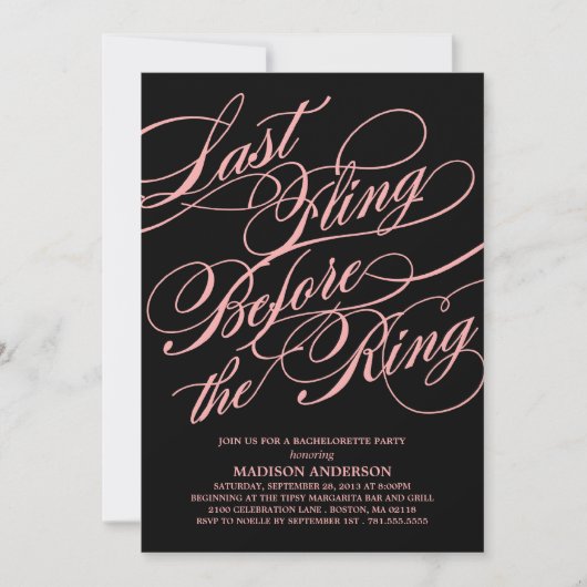 GESCHIKT | INVITATIE BACHELORETTE PARTIJ KAART (Voorkant)