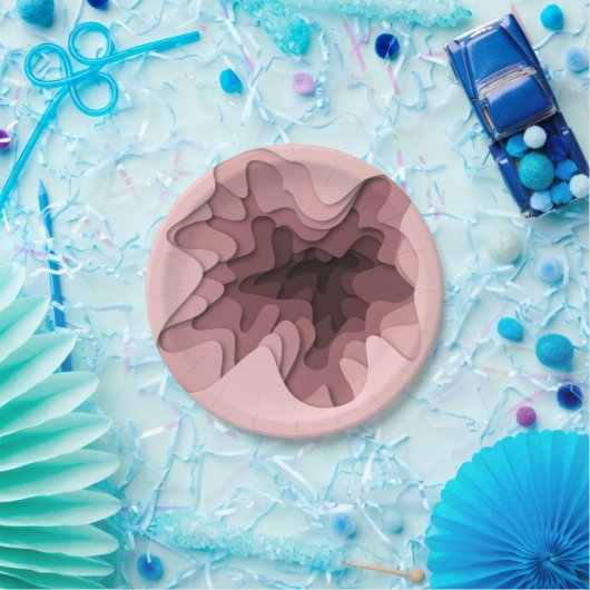 Geschikt Roos Ombre Dimensional Effect Party Papieren Bordje (Feest)