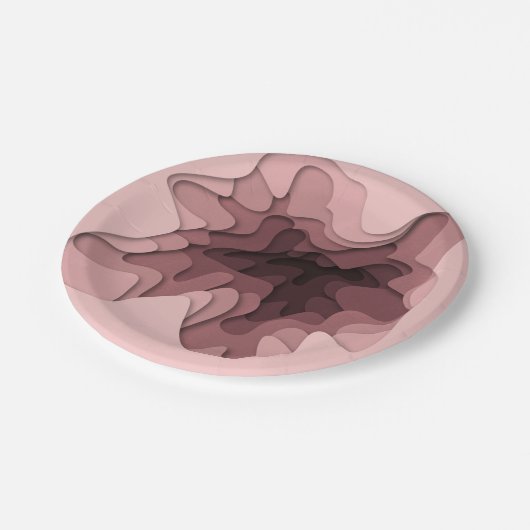 Geschikt Roos Ombre Dimensional Effect Party Papieren Bordje (Gekanteld)