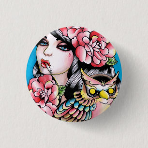 Geschikt voor Flash-portret voor Tattoo met begren Ronde Button 3,2 Cm