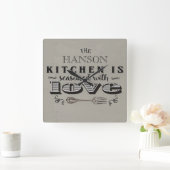 Geschikt voor het ontwerp van de liefdeskeuken vierkante klok (Huis)