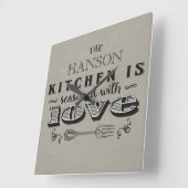 Geschikt voor het ontwerp van de liefdeskeuken vierkante klok (Hoek)