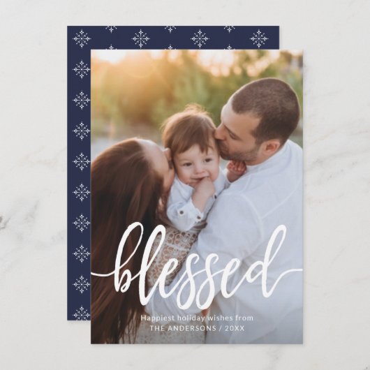 Geschikt voor kerstfeestdagen met handgeschreven s feestdagenkaart (Voorkant / Achterkant)