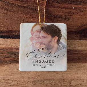 Geschikte eerste kerstcadefoto keramisch ornament