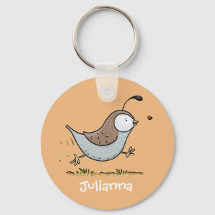 Geschikte quail cartoon illustratie sleutelhanger