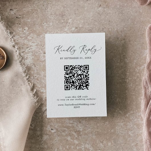 Geschikte zwarte kalligrafie bewerkbare QR-code RS Informatiekaartje