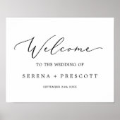 Geschikte zwarte kalligrafie Welkomstwoord Poster (Voorkant)