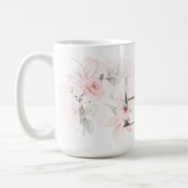 Geschikte zwarte roze monogram E Koffiemok