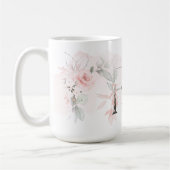 Geschikte zwarte roze monogram letter F Koffiemok (Links)