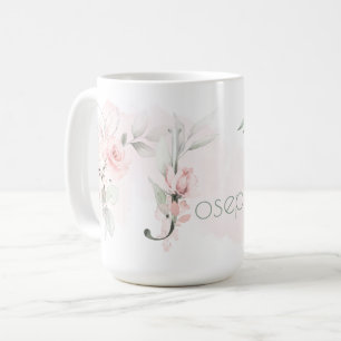 Geschikte zwarte roze monogram letter J Koffiemok