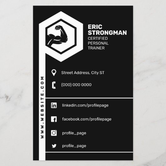 Geschiktheid geïnspireerd zwart flyer (Voorkant)