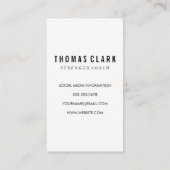 Geschiktheid gewicht Simple Black en White Visitekaartje (Achterkant)