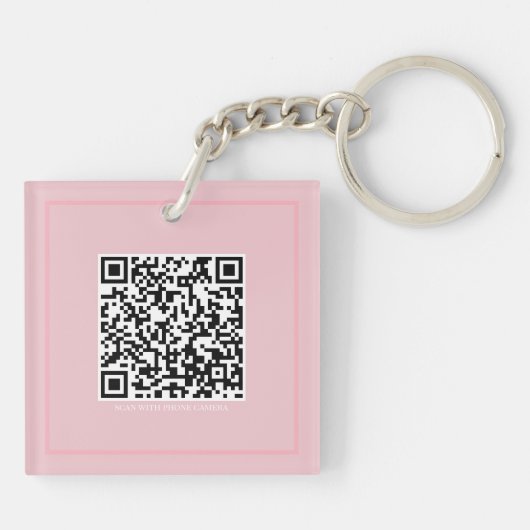 geschiktheid | Roze thema QR Code Sleutelhanger (Achterkant)