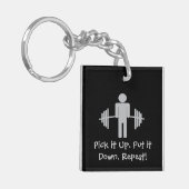 Geschiktheid voor gewichtstoename Gym Barbell Sleutelhanger (Voorkant Links)