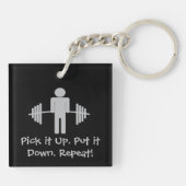Geschiktheid voor gewichtstoename Gym Barbell Sleutelhanger (Achterkant)