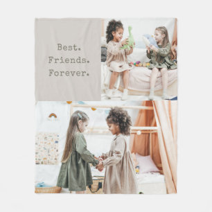 Geschil twee Foto Best Friends Quote Custom Taupe Fleece Deken