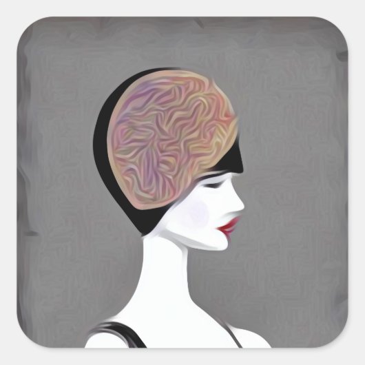 geschilde flap Mannequin Vierkante Sticker (Voorkant)