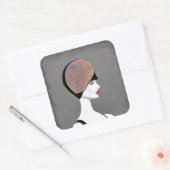 geschilde flap Mannequin Vierkante Sticker (Envelop)