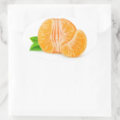 Geschilde tangerine ovale sticker (Tas)