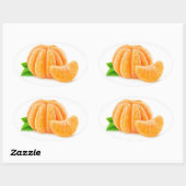 Geschilde tangerine ovale sticker (Vel)