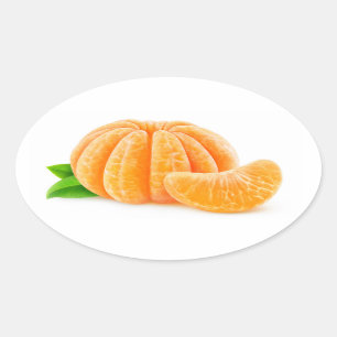 Geschilde tangerine ovale sticker