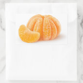 Geschilde tangerine rechthoekige sticker (Tas)