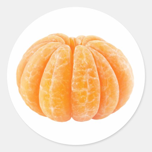 Geschilde tangerine ronde sticker (Voorkant)